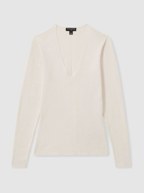 Atelier Knitted Silk-Blend Top | Reiss US