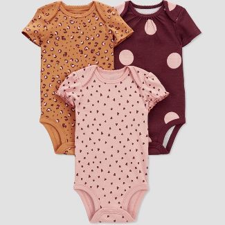 Carter's Just One You®️ Baby Girls' 3pk Dot Bodysuit - Burgundy | Target