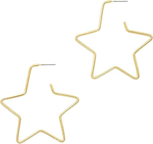 And Lovely 14K Gold Dipped Star Earrings - Hypoallergenic Lightweight Fun Statement Drop Dangle E... | Amazon (US)