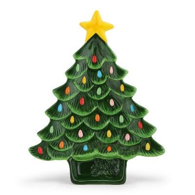 Mr. Christmas Ceramic Serving Tree Platter with Dip Section | Target
