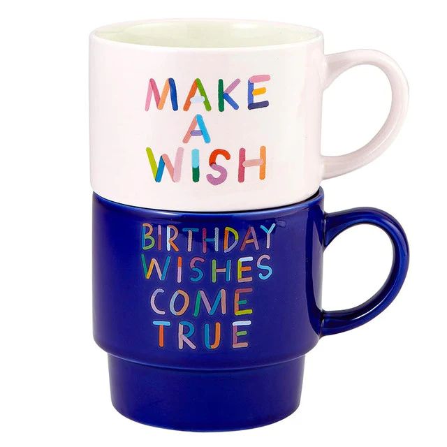 Make A Wish & Birthday Wishes Come True Stacking Mug Set | Thimblepress