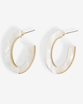Swirled Resin Oval Hoop Earrings | Express