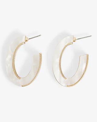 Swirled Resin Oval Hoop Earrings | Express