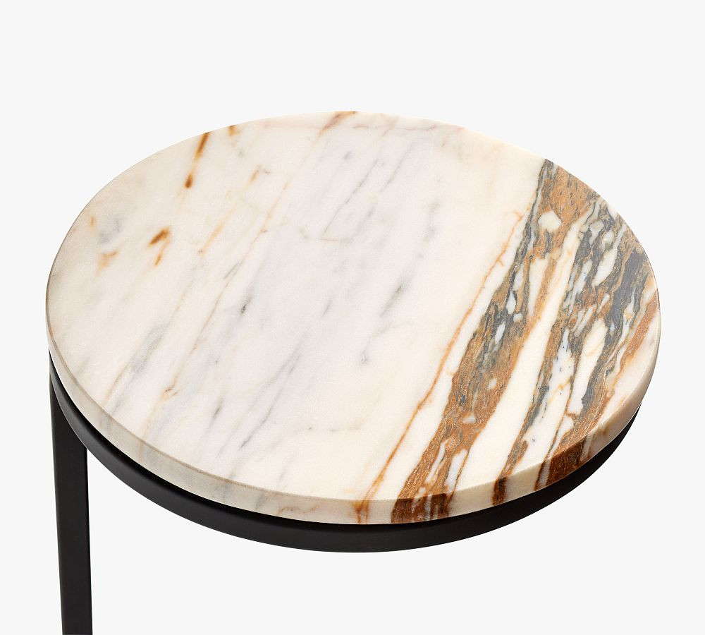 Delaney Round Marble C-Table (10")