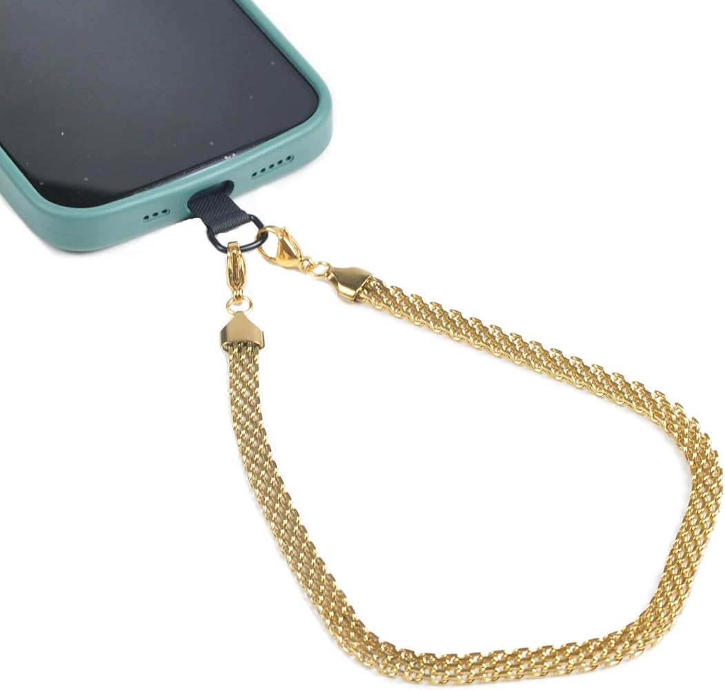 Widen Super Strong 18k Gold Plated Stainless Steel Hand Wrist Phone Strap Anti-Lost Chain Bracele... | Amazon (US)