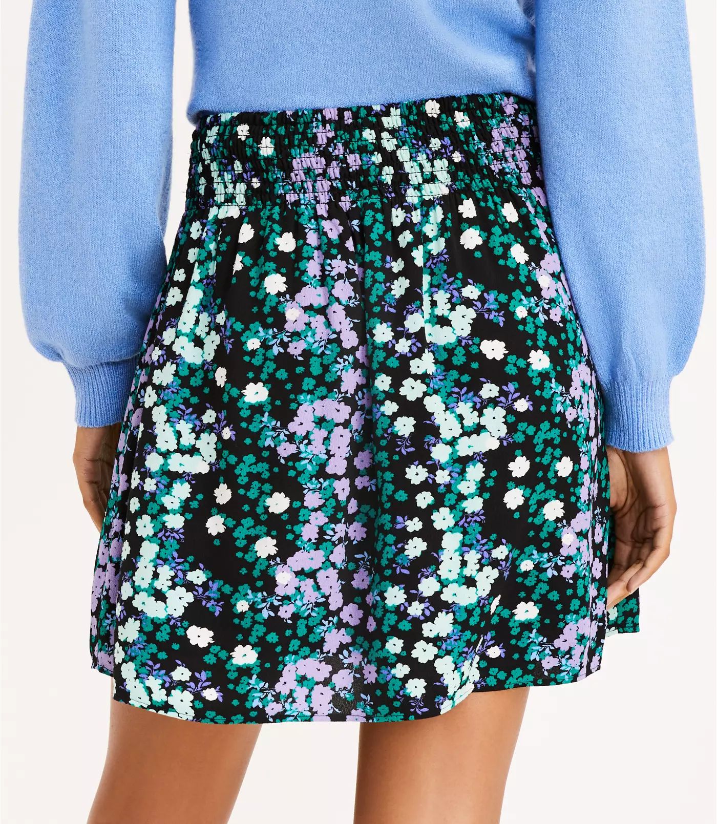 Floral Smocked Pull On Skirt | LOFT