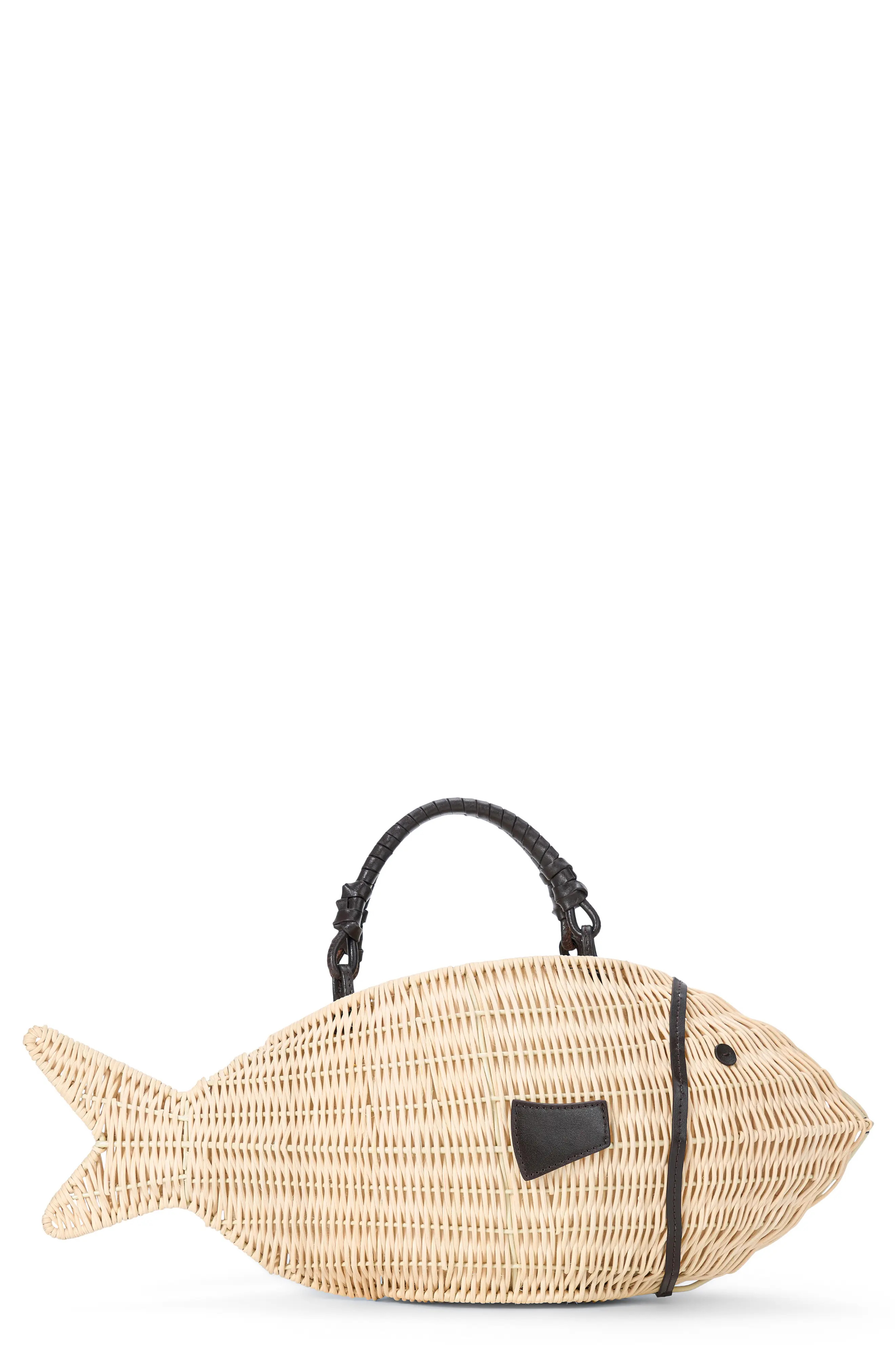 STAUD Cleo Wicker Fish Top Handle Bag (Women) | Nordstrom | Nordstrom