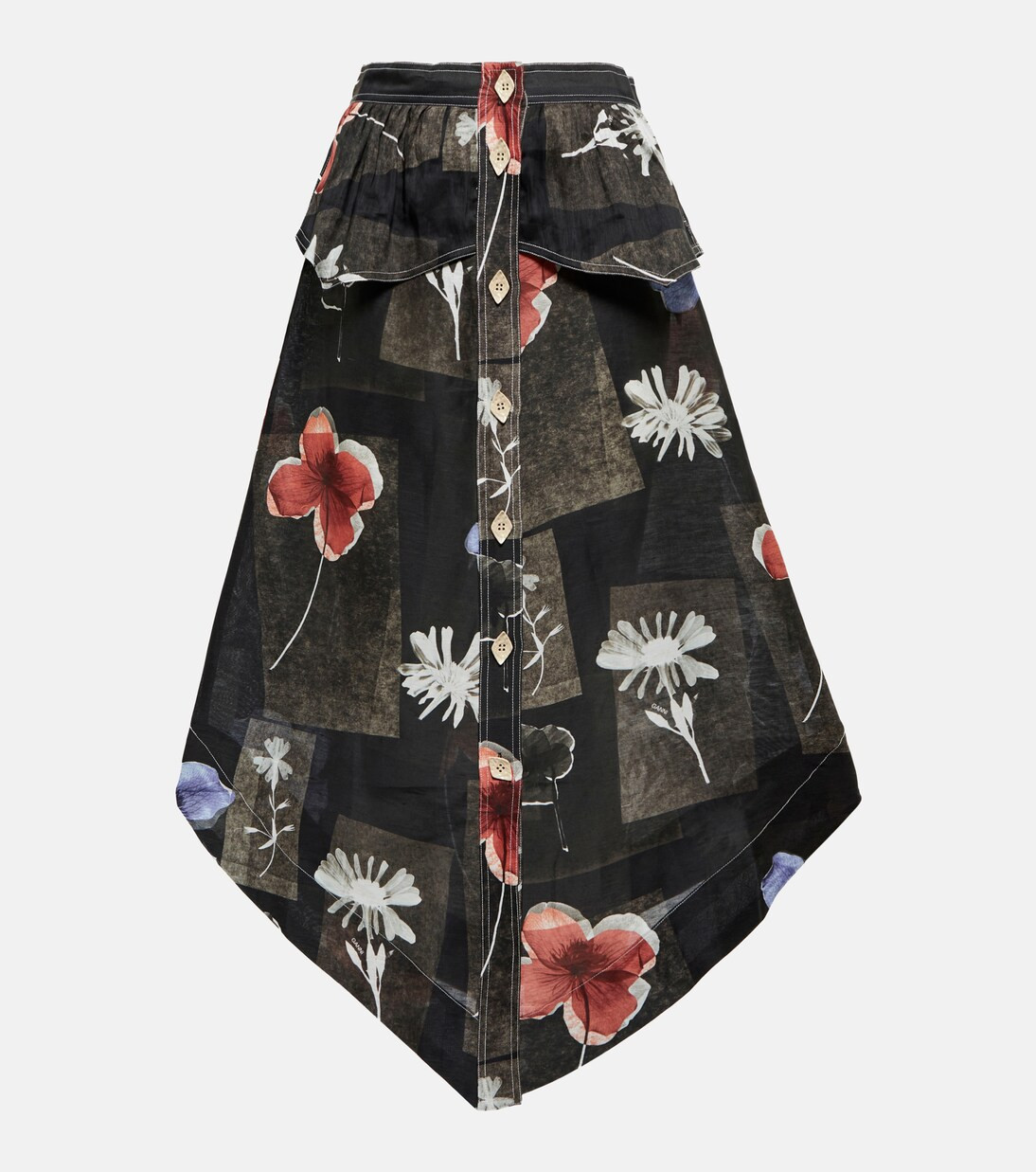 Floral silk and linen midi skirt | Mytheresa (US/CA)