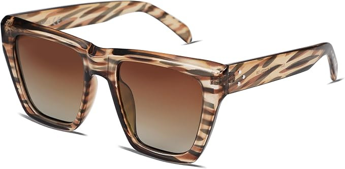 SOJOS Fashion Oversized Square Cat Eye Polarized Sunglasses for Women Trendy Cateye Style Womens ... | Amazon (US)