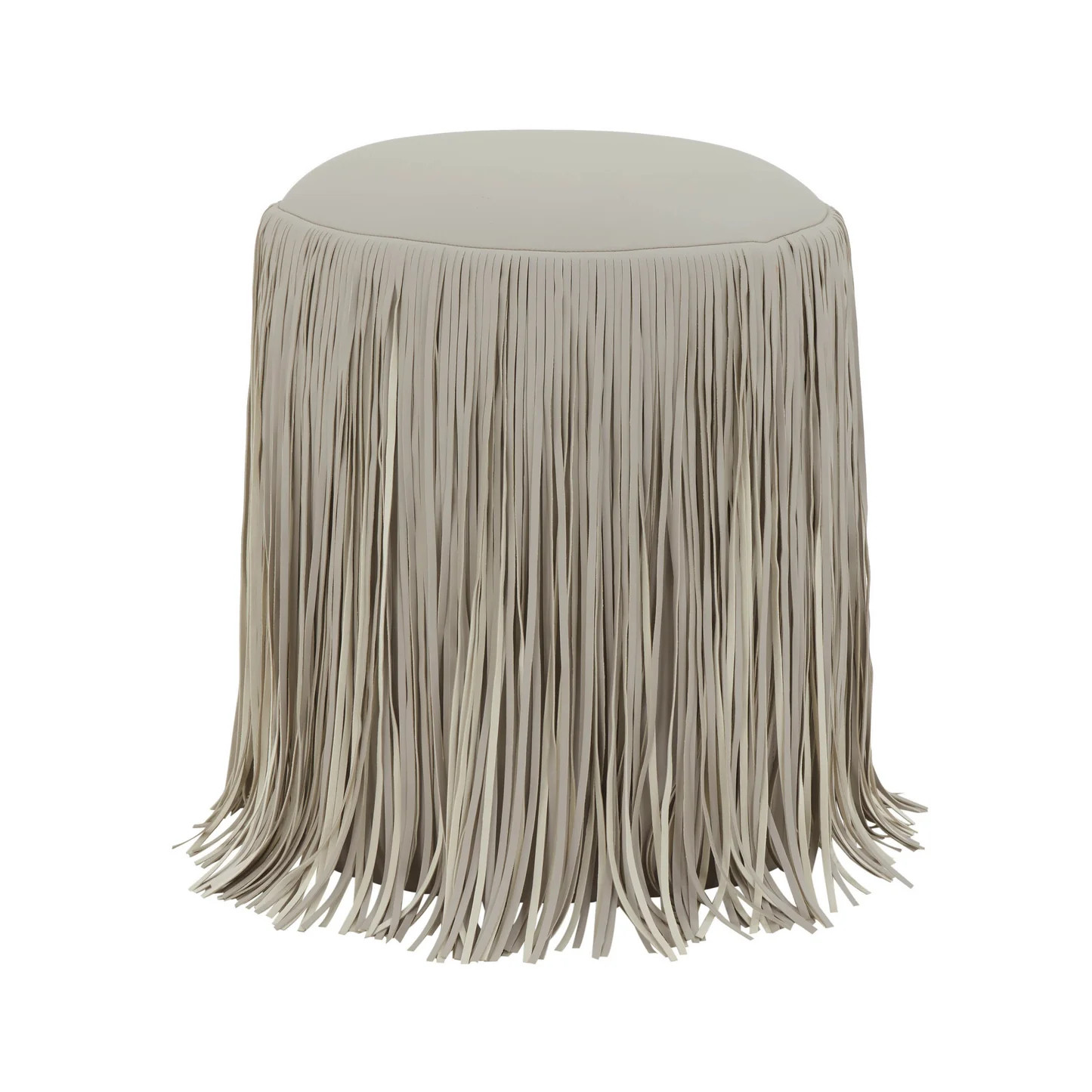 Shag Me Performance Vegan Leather Ottoman | TOV Furniture