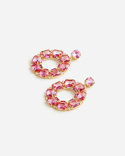Faceted-crystal hoop earrings | J. Crew US