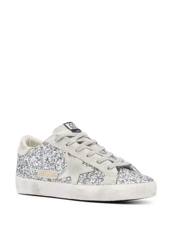 Golden Goose Super-Star Glitter Sneakers | Silver | FARFETCH | Farfetch Global
