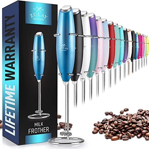 Amazon.com: Zulay Original Milk Frother Handheld Foam Maker for Lattes - Whisk Drink Mixer for Co... | Amazon (US)