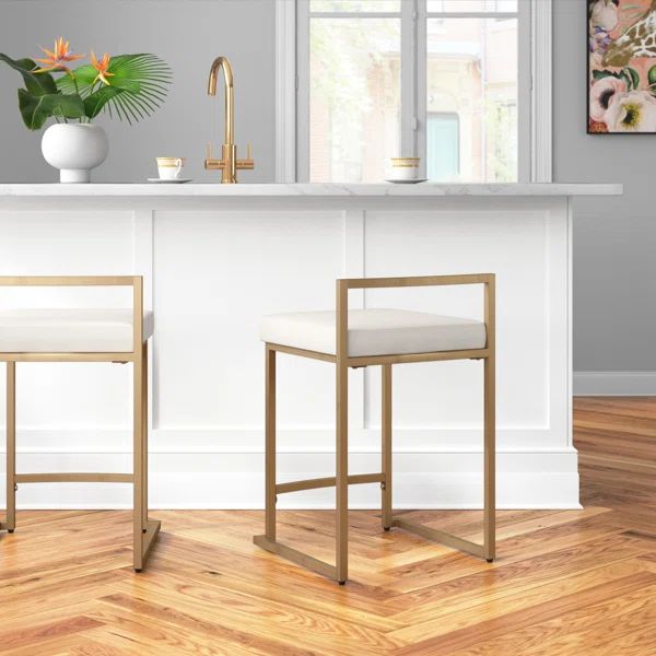 Progreso Upholstered Counter Stool with Metal Frame (Set of 2) | Wayfair North America