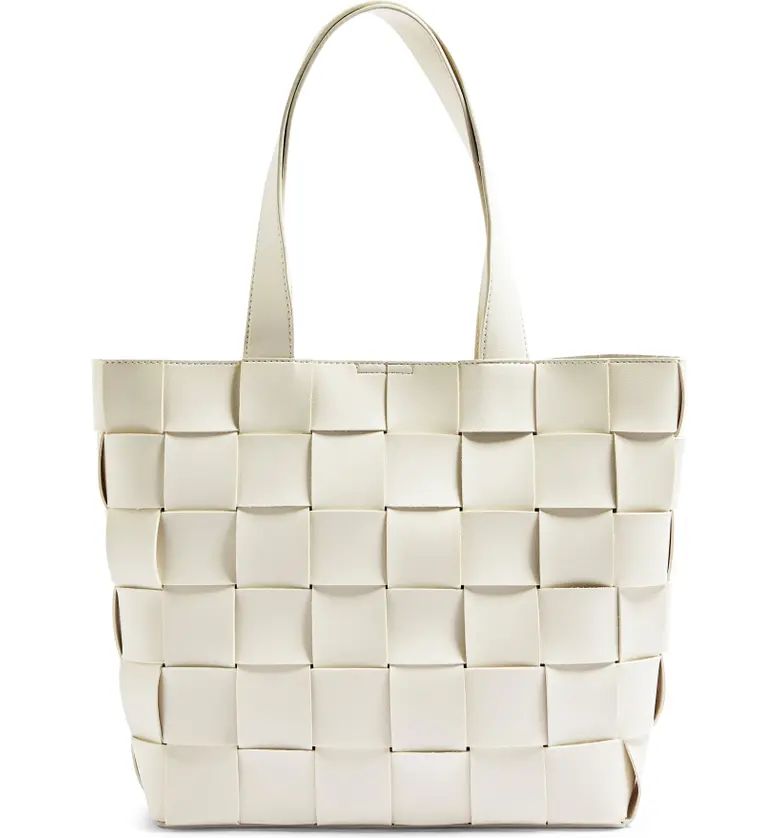 Basket Weave Faux Leather Tote | Nordstrom