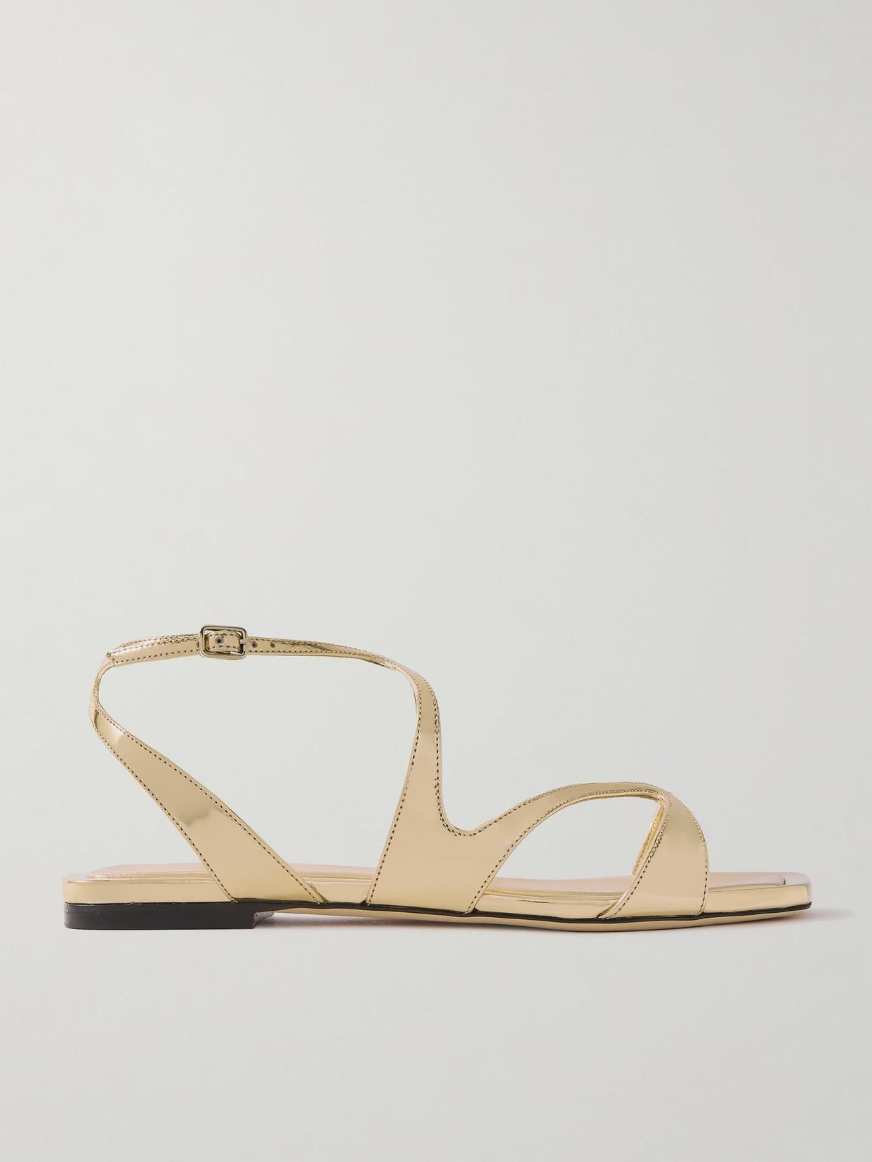 Jimmy Choo - Ayla Metallic Leather Sandals - Gold | NET-A-PORTER (US)