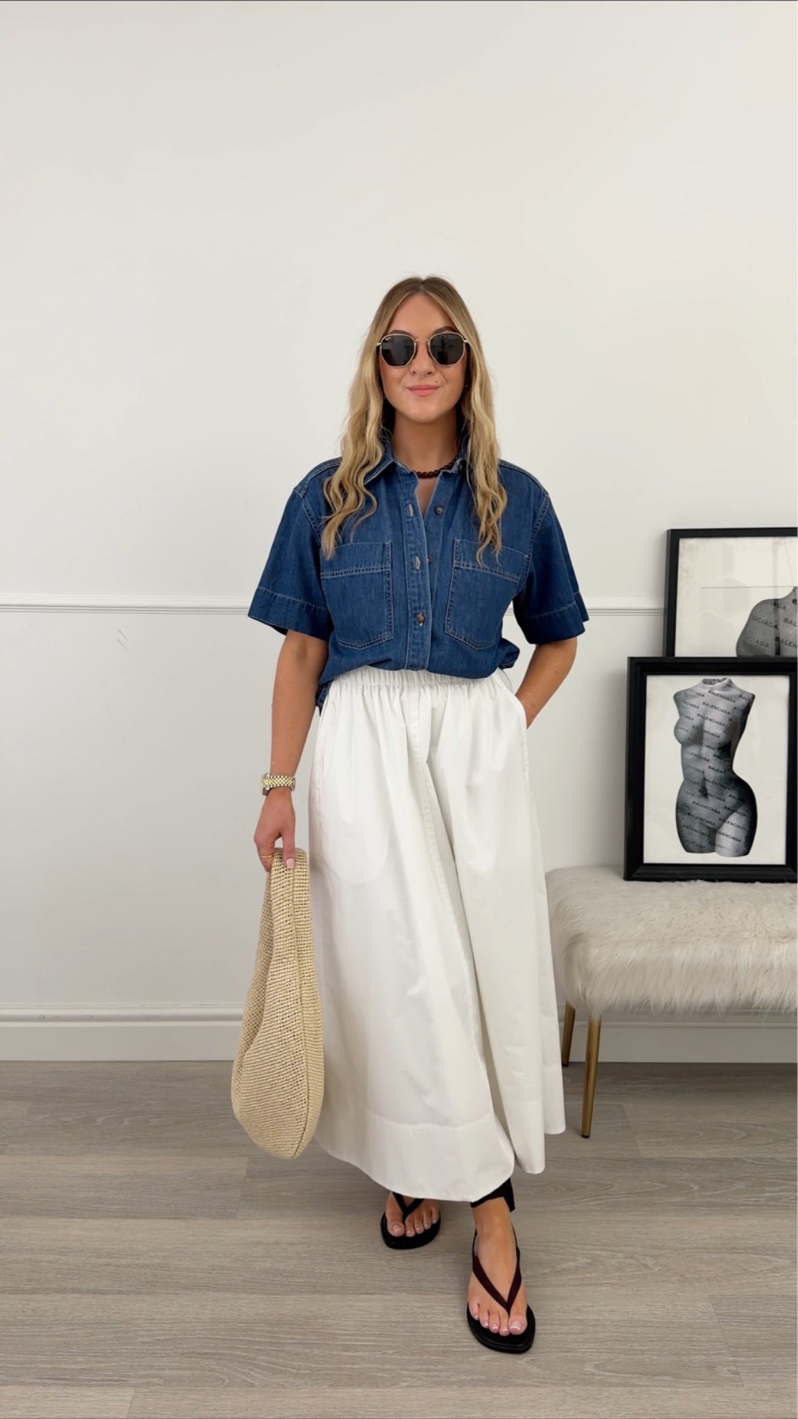 White midi skirt outfit idea

#LTKsummer #LTKsale #LTKstyletip