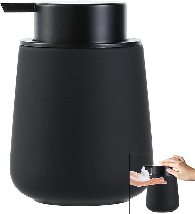 Foam Hand Soap Dispenser - 12 oz Bathroom Lotion Hand Pump Dispenser Black Foaming Soap Dispenser... | Amazon (US)