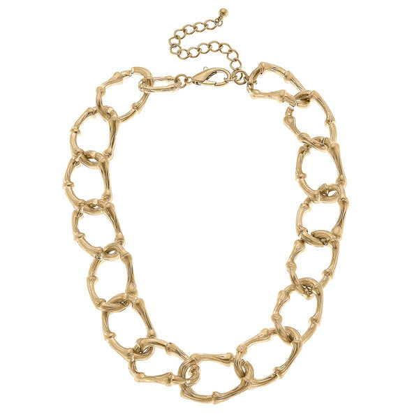 River Oval Bamboo Necklace in Worn Gold | CANVAS