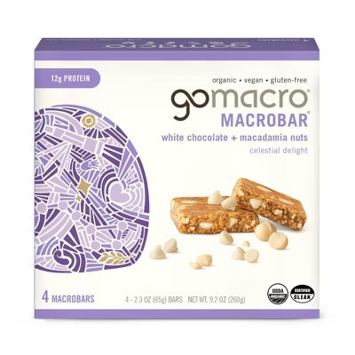 GoMacro White Chocolate Macadamia Nut Protein Bars - 9.2oz/4pk | Target