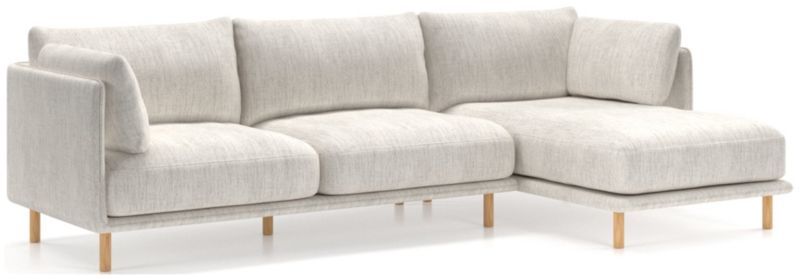 Wells 2-Piece Chaise Sectional with Natural Leg Finish + Reviews | Crate & Barrel | Crate & Barrel