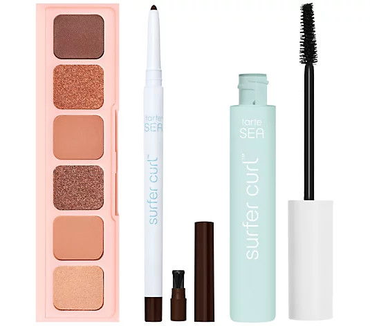 tarte Amazonian Clay Eye Shadow Palette with Surfer Curl Liner & Mascara - QVC.com | QVC