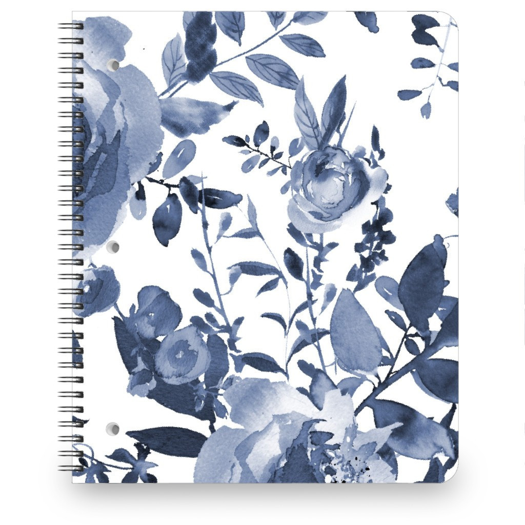 Personalized Notebooks: Blue and White Florals - Indigo, 8.5x11, Blue, True Blue | Shutterfly