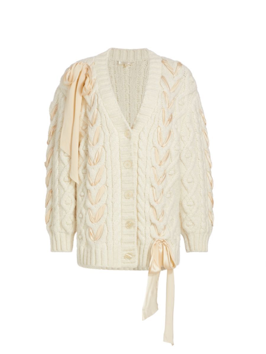 Shop LoveShackFancy Kassius Alpaca-Blend Cardigan | Saks Fifth Avenue | Saks Fifth Avenue