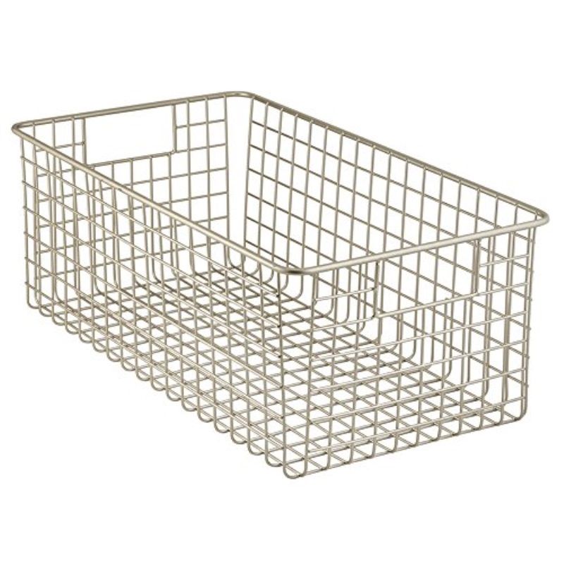 InterDesign Classico Kitchen Pantry Freezer Wire Basket Organizer, Deep, Satin | Walmart (US)