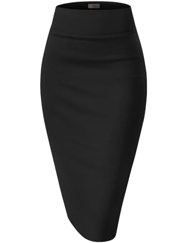 Hybrid & Company Women's Premium Nylon Ponte Stretch High Waist Pencil Suit Skirt Below Knee | Amazon (US)