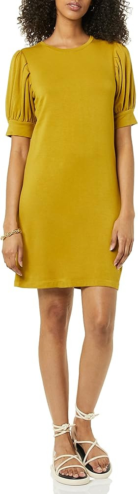 Amazon Essentials Women's Supersoft Terry Relaxed-Fit Short-Sleeve Puff-Sleeve Dress (Previously ... | Amazon (US)