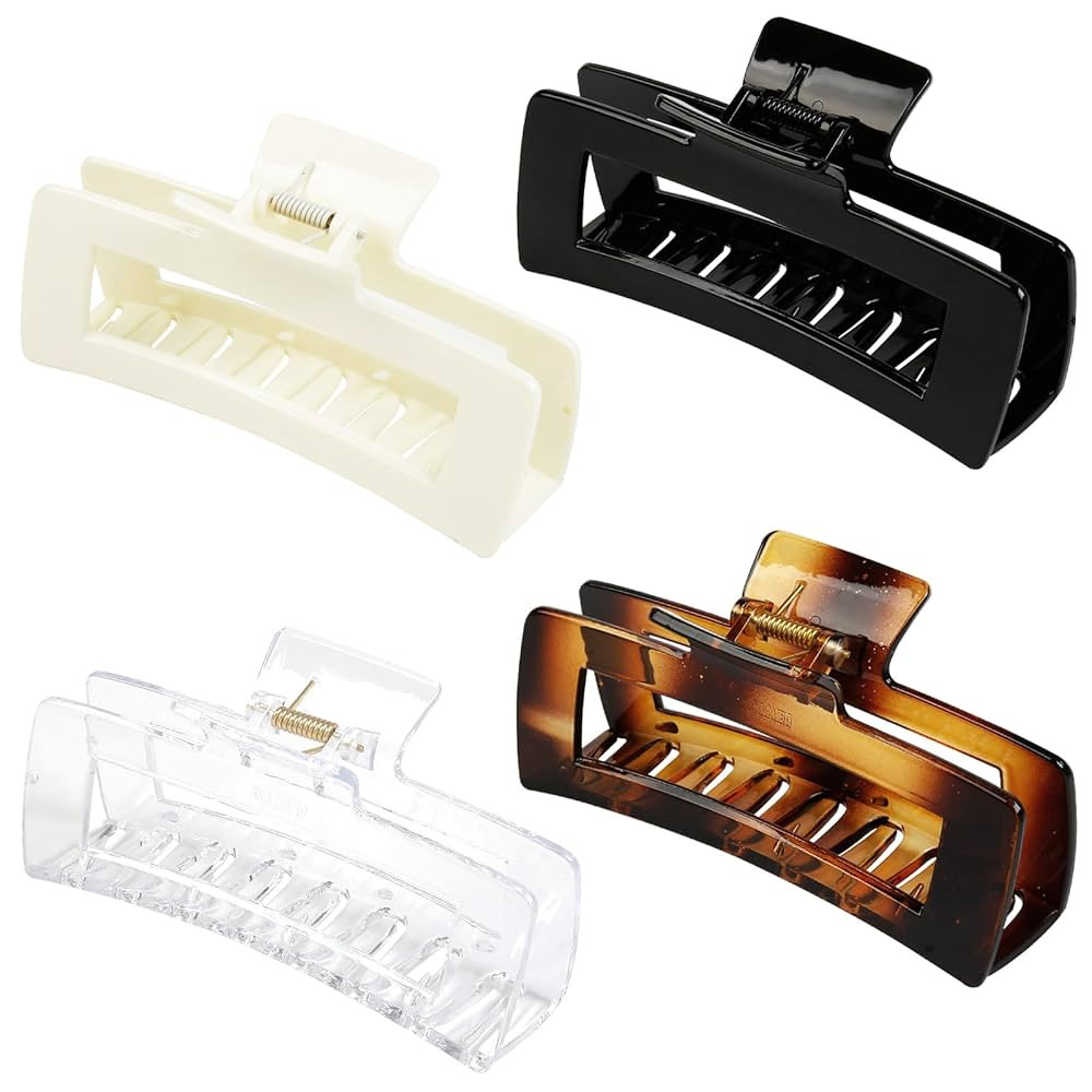Extra Large Hair Claw Clips for Women, 5 Inch Unbreakable Large Rectangle Claw Clips for Thick Ha... | Amazon (US)