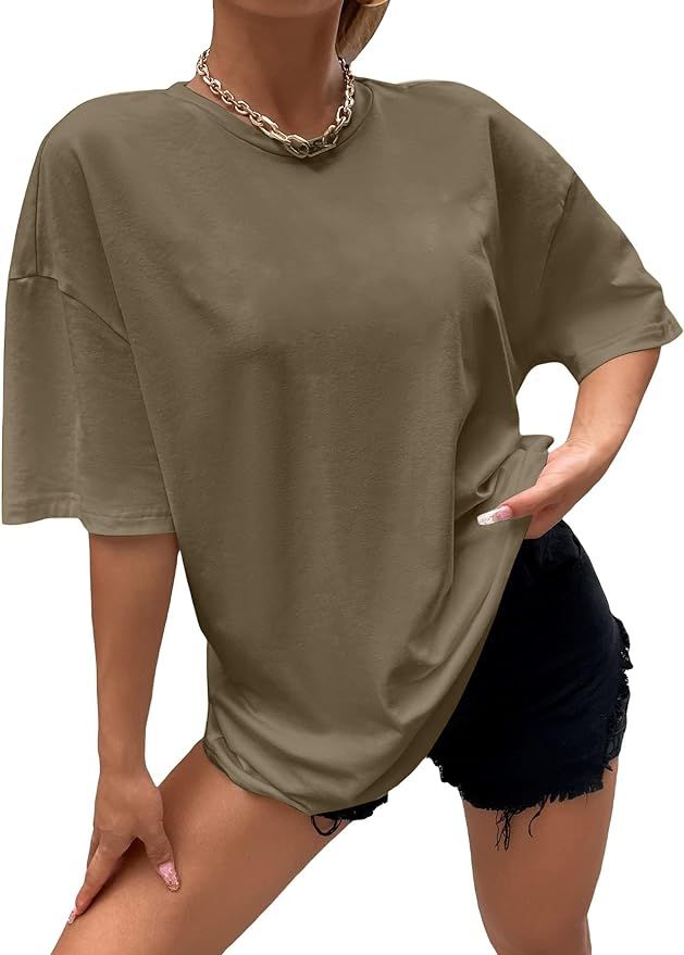 Oversized T Shirts for Women Short Sleeve Loose Fit Tops Womens Shirts Casual Summer 2023 Y2K Bas... | Amazon (US)