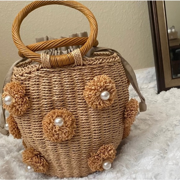 Zara pearl trim bag | Poshmark