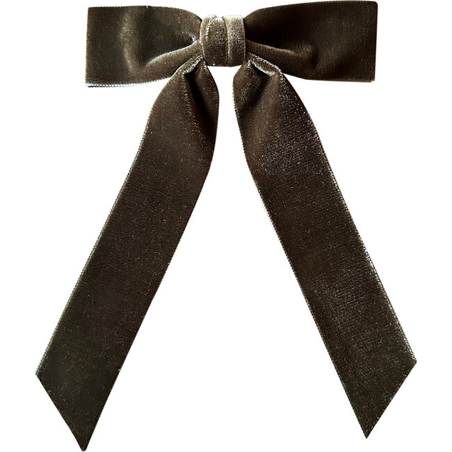 LuluLuvs | Mademoiselle Velvet Bow, Chocolate (Brown, Size Her Left) | Maisonette | Maisonette