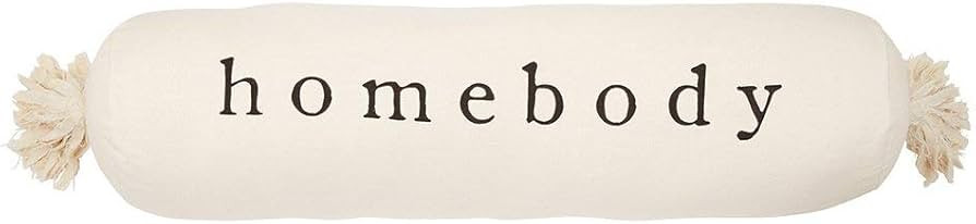 Mud Pie HOMEBODY Bolster Pillow, 8" x 33", White | Amazon (US)