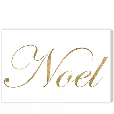 'Noel Gold' Textual Art on Wrapped Canvas | Wayfair North America
