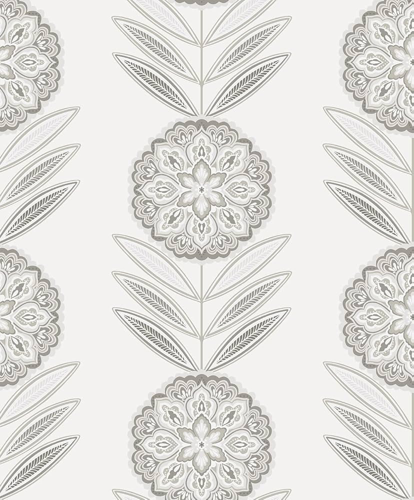 NextWall Folk Flowers Peel and Stick Wallpaper (Morning Fog) | Amazon (US)