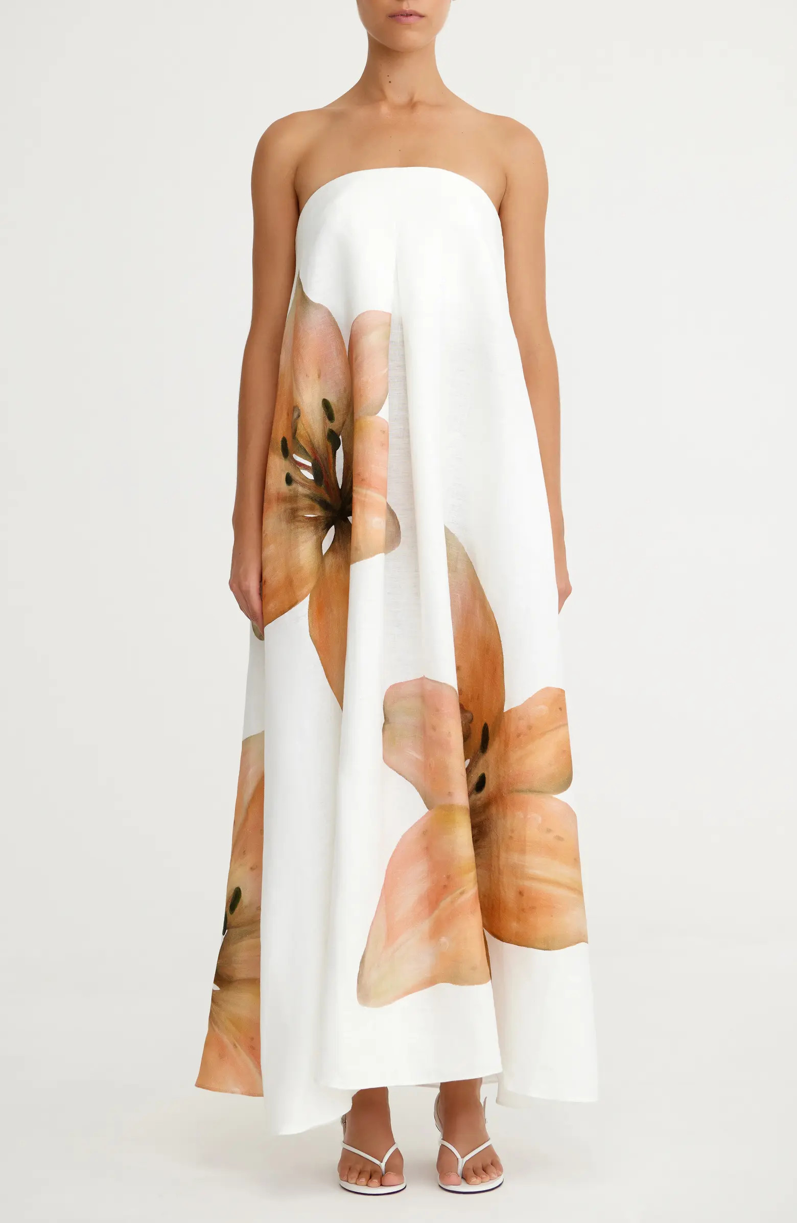 Significant Other Parisa Placed Floral Strapless Linen Maxi Dress | Nordstrom | Nordstrom