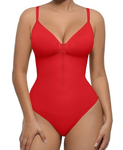 FeelinGirl Shapewear Bodysuit for Women Tummy Control V Neck Body Suit | Amazon (US)
