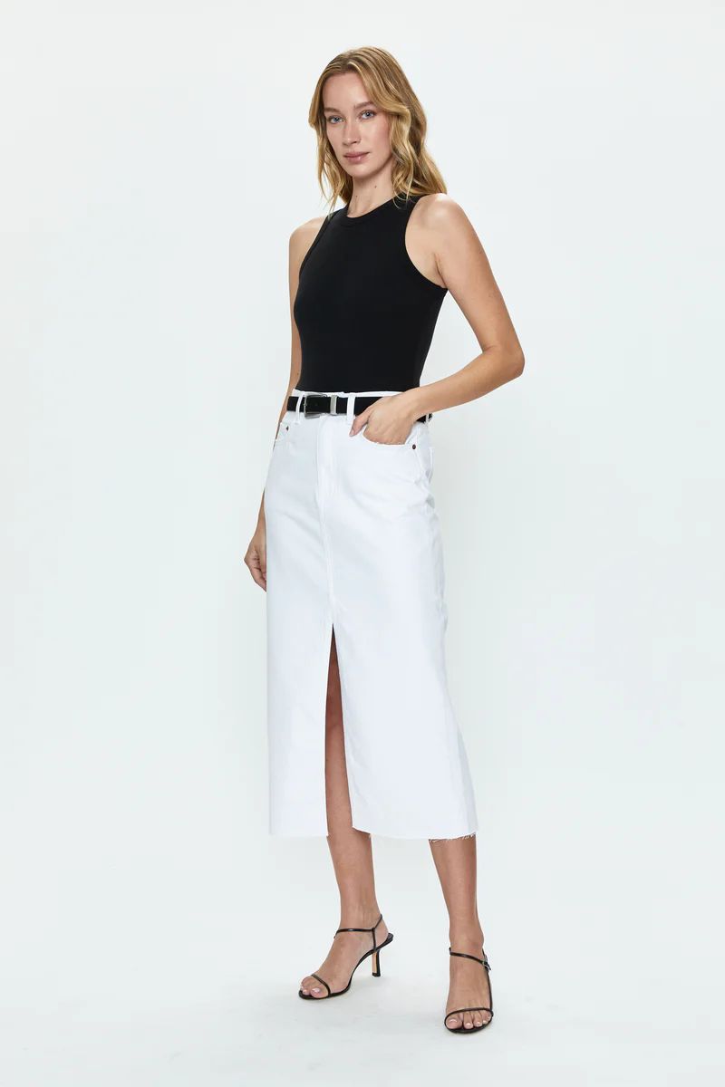 Alice Midi Skirt - White | Pistola Denim