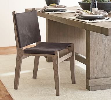 Noe Leather Sling Dining Chair | Pottery Barn (US)