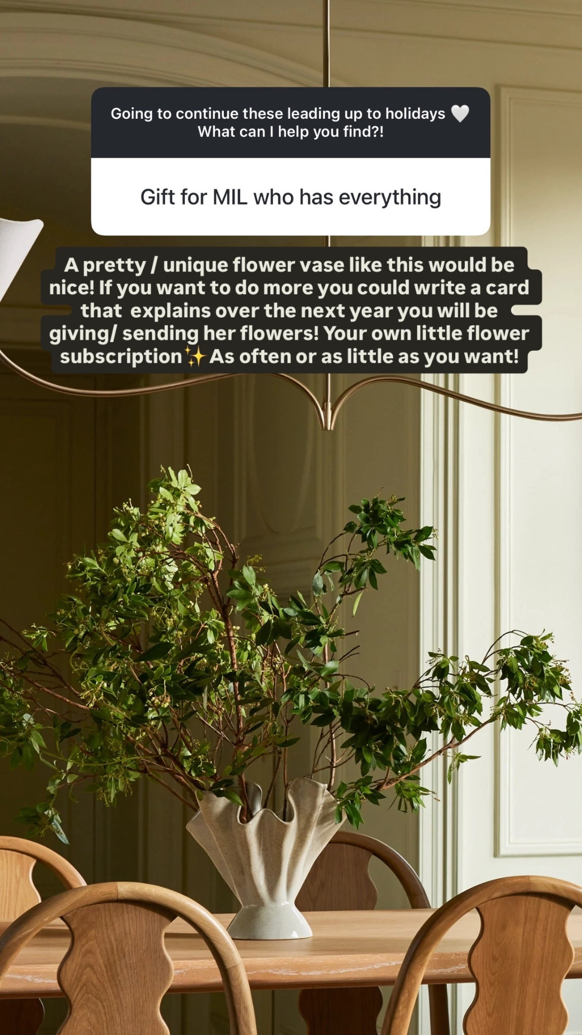 Vase and flower subscription gift idea✨ Honestly if you live by whoever you are giving this to plus a Trader Joe’s it would be perfect 

#LTKGiftGuide #LTKHoliday