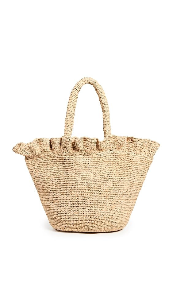 Loeffler Randall Women's Cyrus Raffia Woven Tote with Ruffle | Amazon (US)
