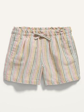 Striped Pull-On Linen-Blend Shorts for Toddler Girls | Old Navy (US)