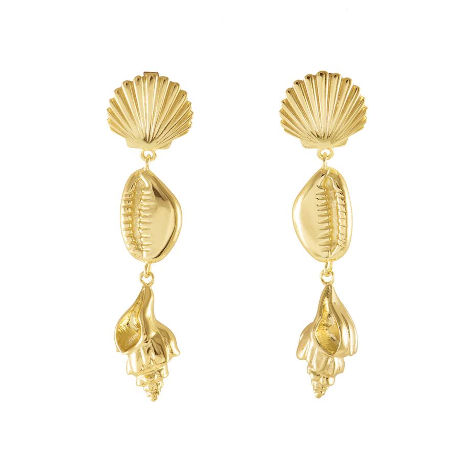 Como Shell Gold Earrings | Wanderlust + Co