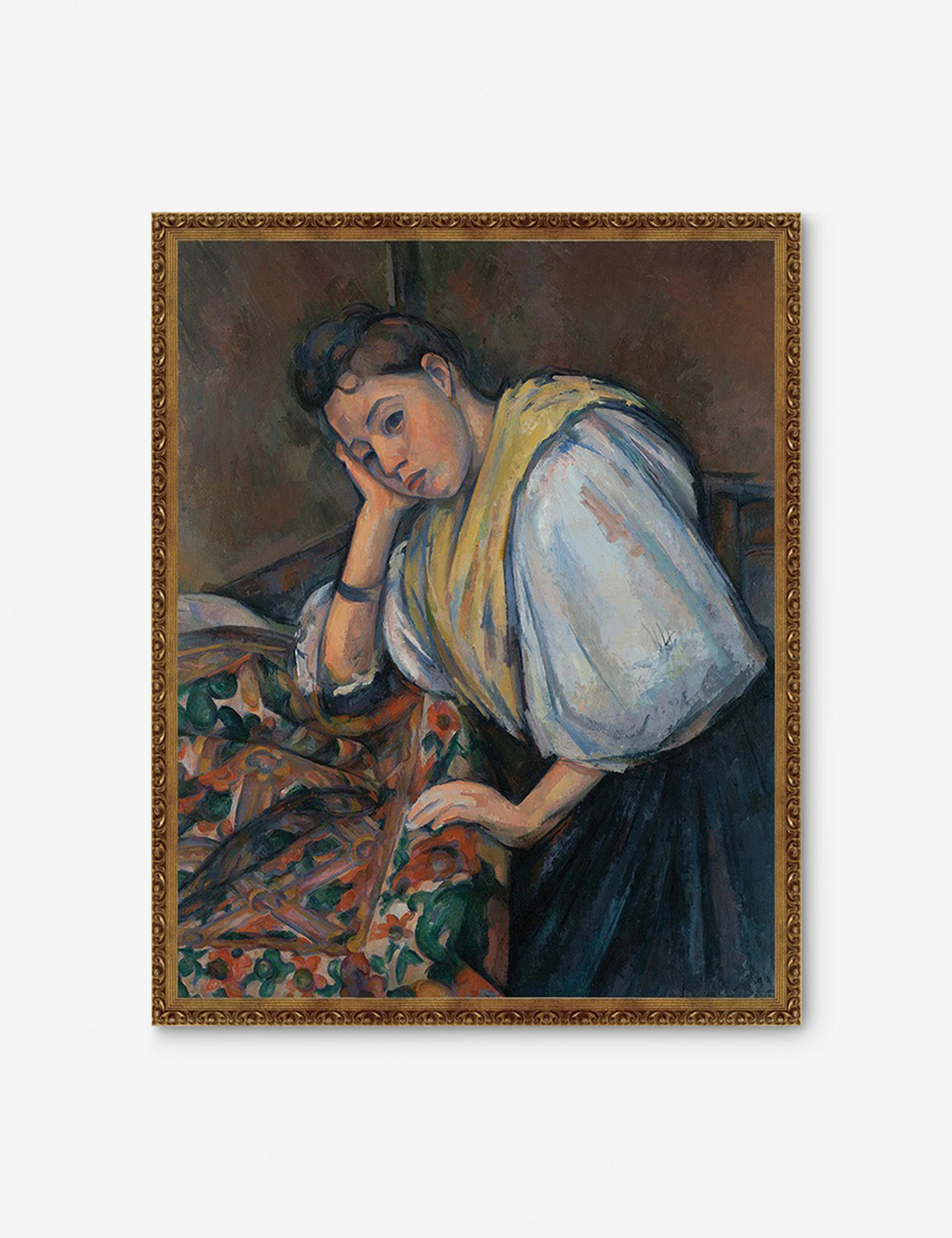Young Italian Woman at a Table Wall Art by Paul Cezanne | Lulu and Georgia 