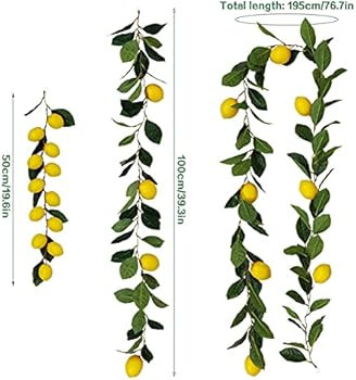Amazon.com: SAHLA 76.7inch Artificial Lemon Garland Greenery Garland with Foam Yellow Lemons Spri... | Amazon (US)