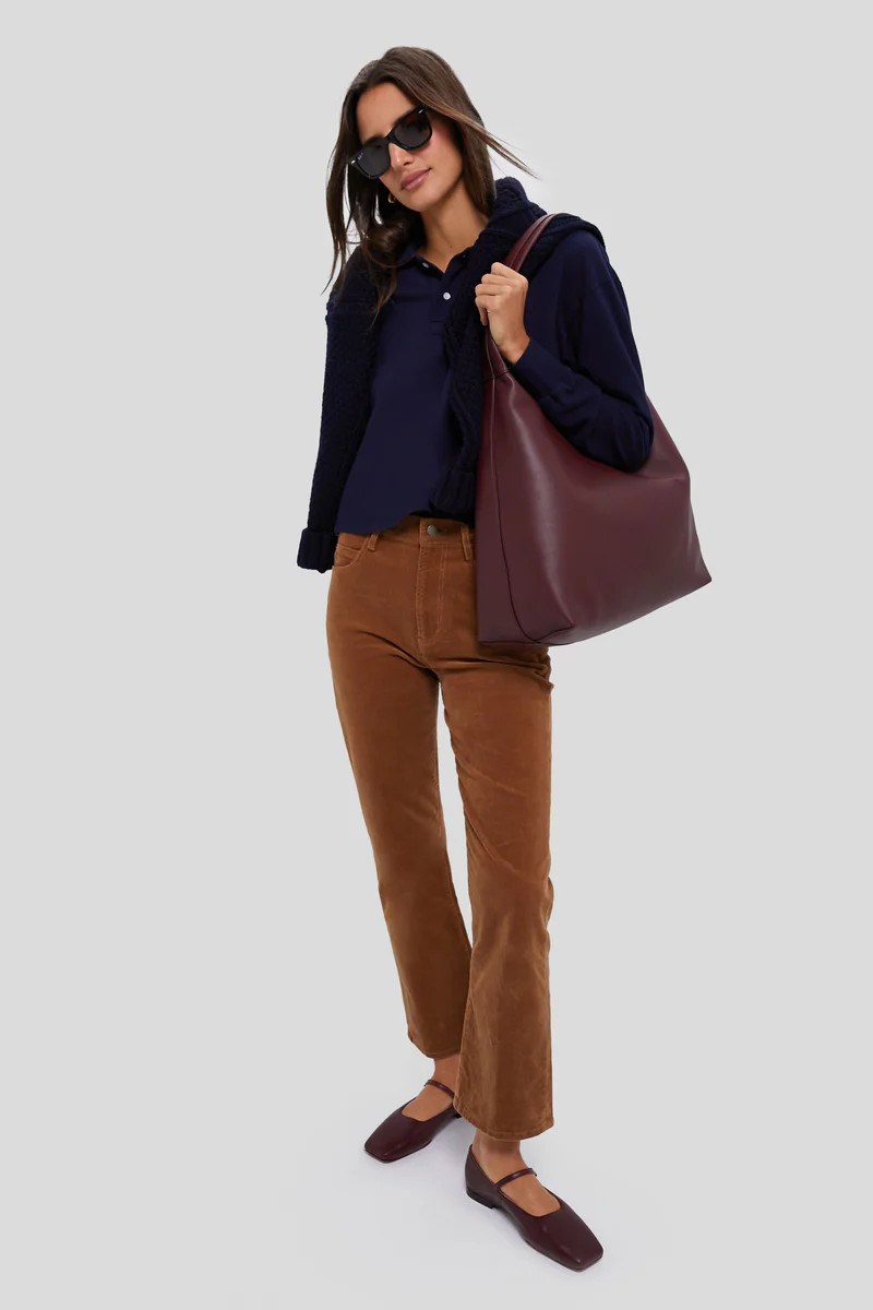 Navy Long Sleeve Pique Holmes Boyfriend Polo | Tuckernuck (US)