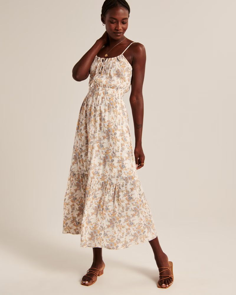 Women's Easy Waist Midaxi Dress | Women's | Abercrombie.com | Abercrombie & Fitch (US)